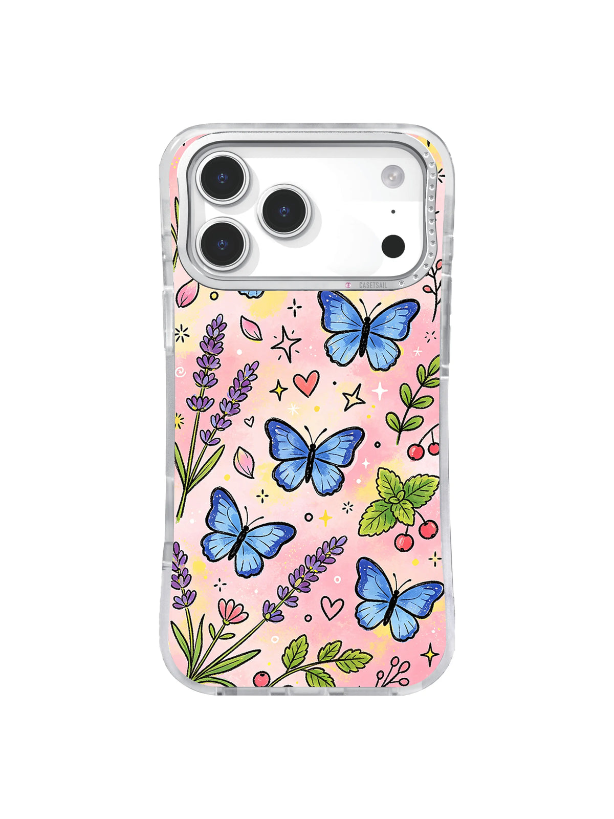 Blue Lavender Flutter on an iPhone case
