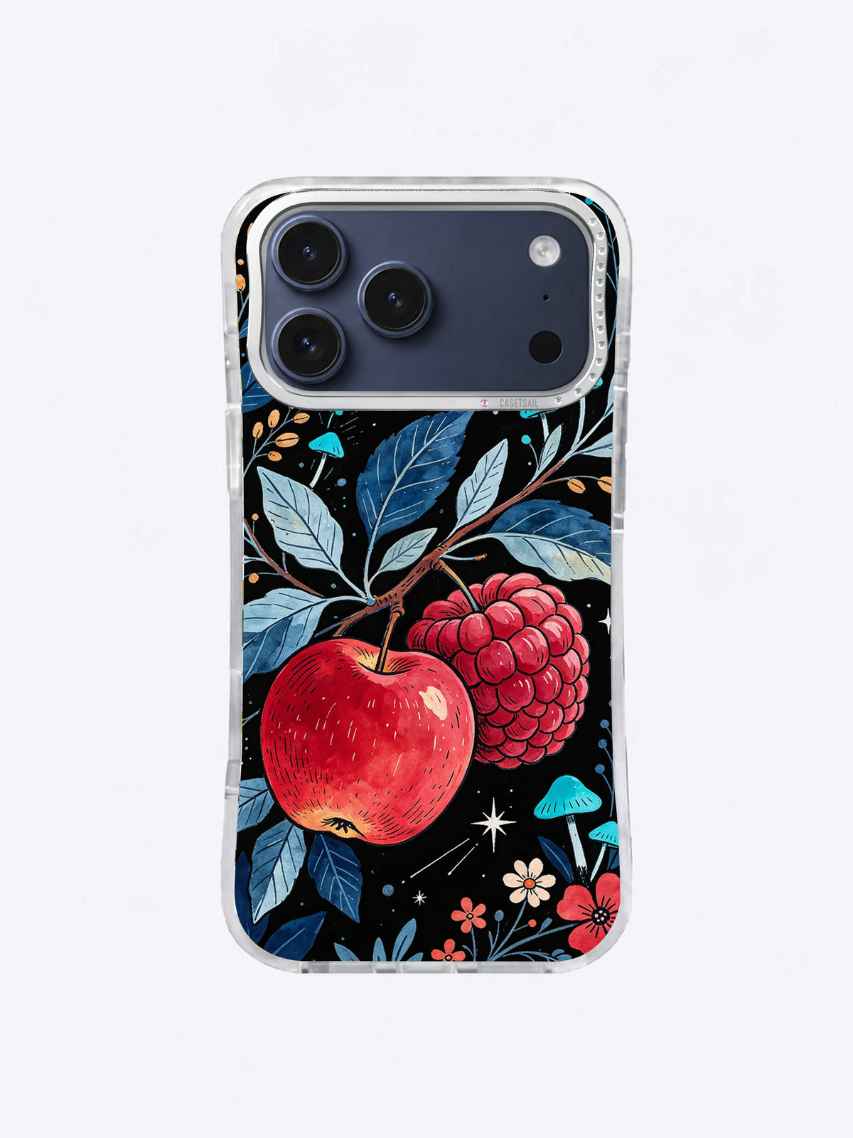 Blue Moon Apple Grove iPhone case, Mixed Moonlit Fruit Grove pattern