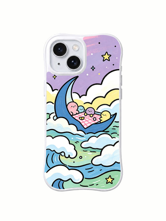 Blue Moon Picnic art iPhone 14 case front