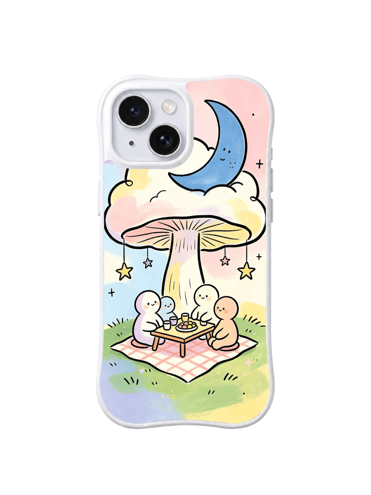 Starlit Mushroom Picnic pattern iPhone 14 case
