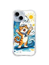 Beach Cheer Sailor – Blue Ocean Cat Adventure iPhone 13 case by Kito Bramble