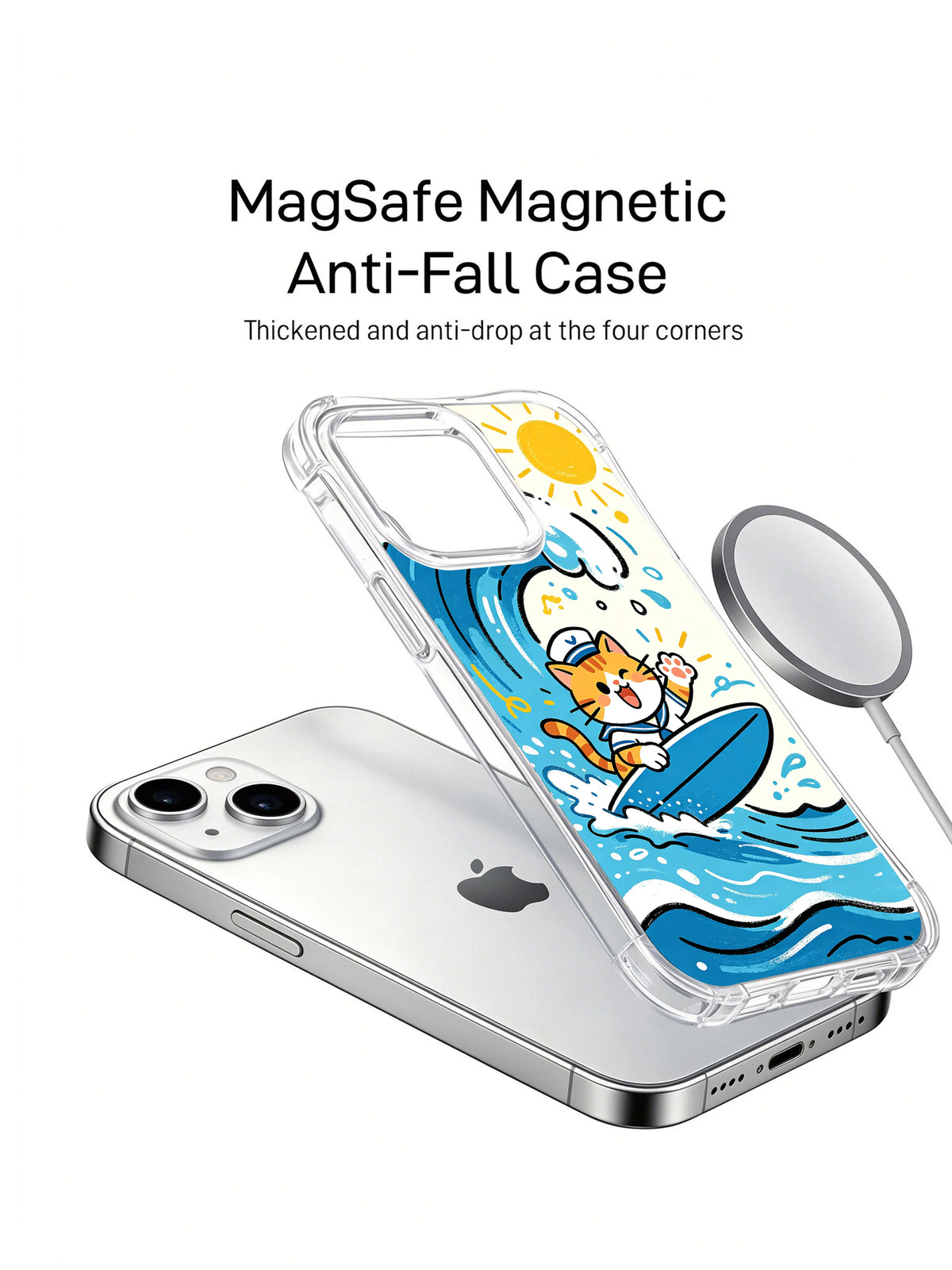 Blue Ocean Cat Adventure iPhone 13 case lifestyle commerce view 3