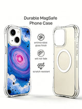 Rose Orbit Cloud iPhone 15 Plus case camera detail