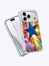 Angled view of the Blue Star Impact cobalt celestial iPhone case