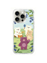 Blueberry Bear Band iPhone 14 Pro Max case in Blueberry Grove Quartet artwork