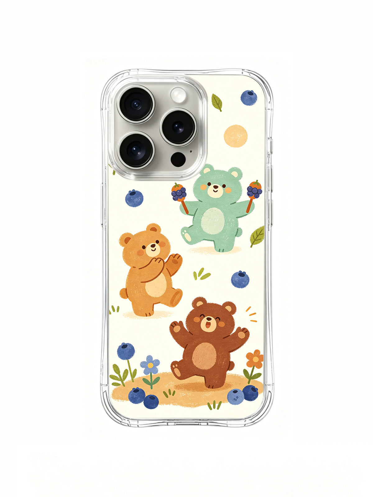 Blueberry Bear Band artwork shown on iPhone 14 Pro Max case
