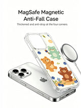 Angled view of Blueberry Bear Band phone case