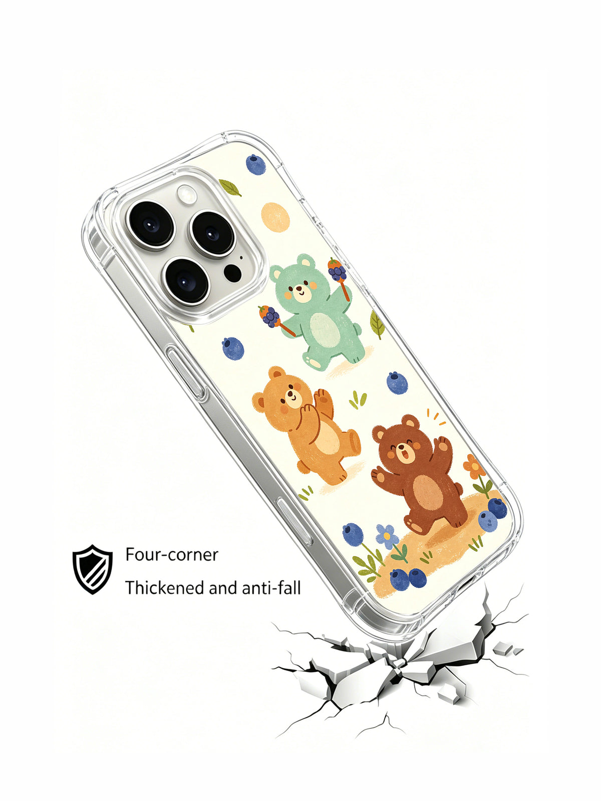 Front and back composition of Blueberry Bear Band case