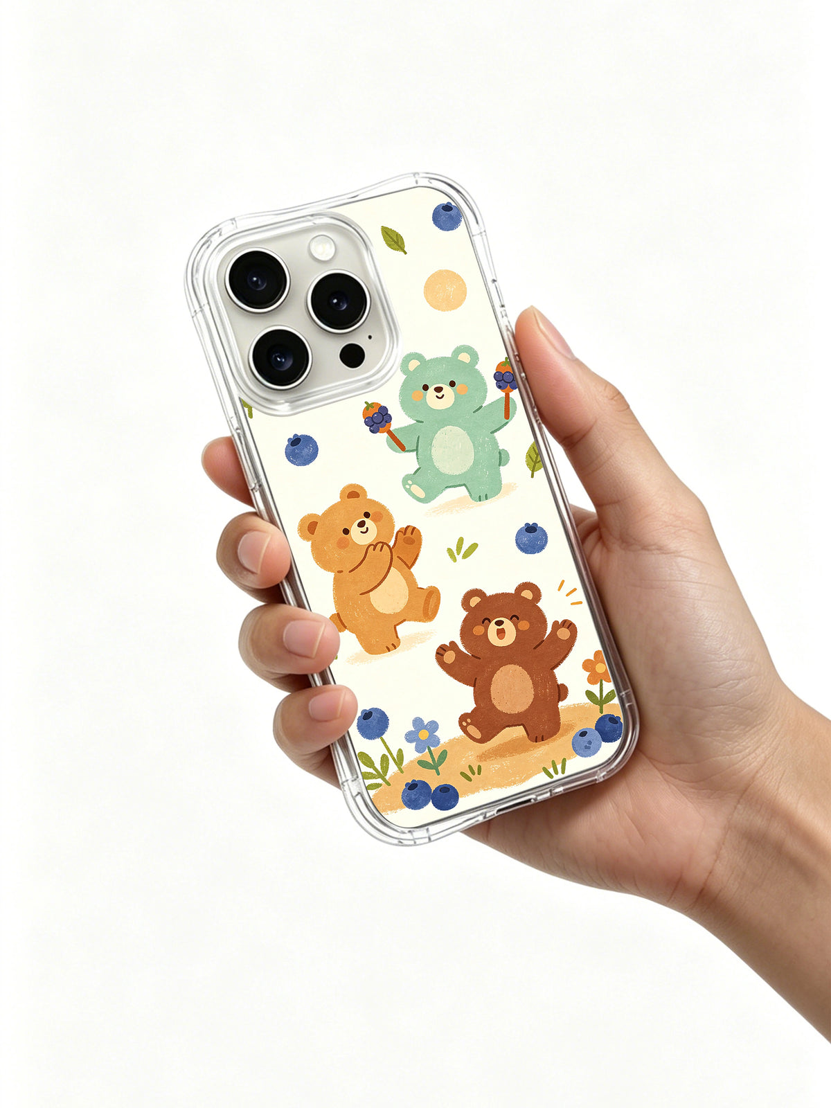 Angled product composition featuring bear band artwork