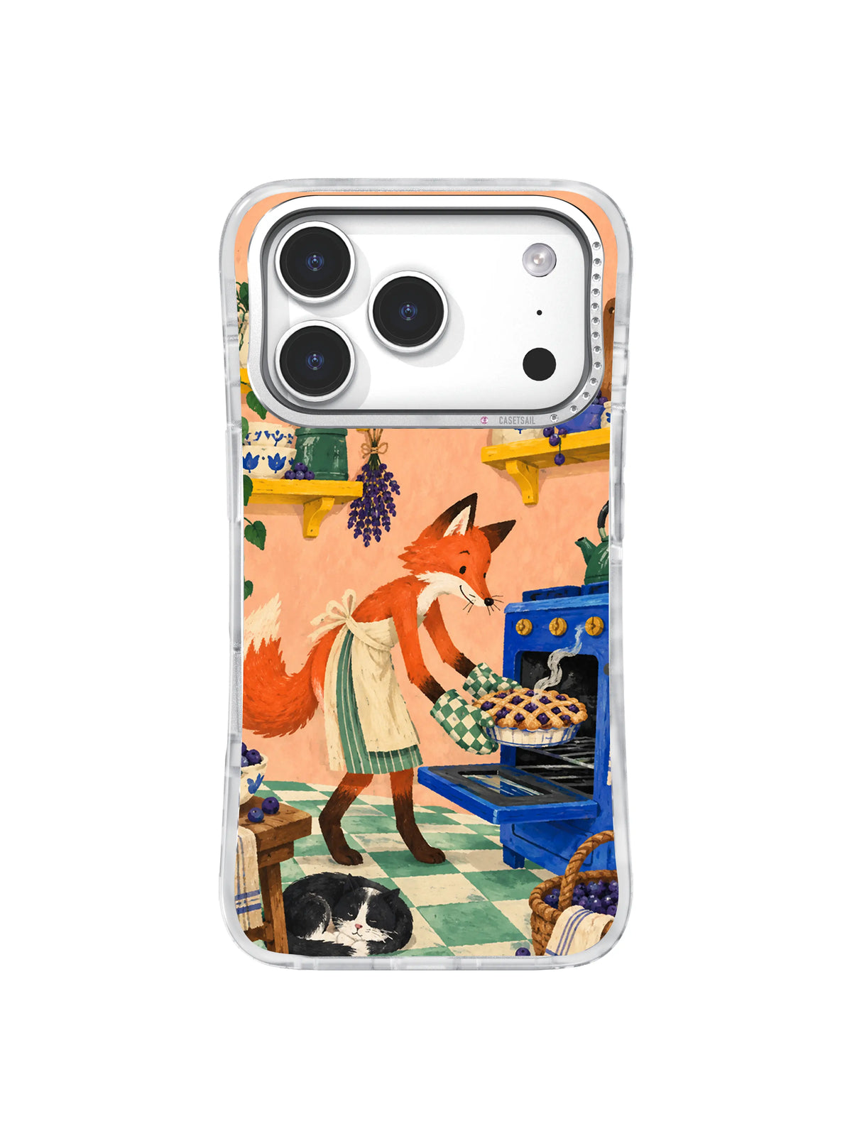The Blueberry Pie Minute fox baker and morning flour scene iPhone case artwork