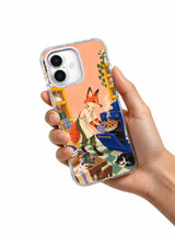 The Blueberry Pie Minute transparent iPhone case in hand