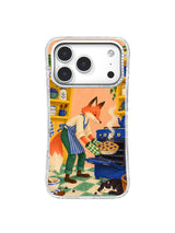 The Blueberry Pie Minute fox waiting to share the finished pie iPhone case artwork