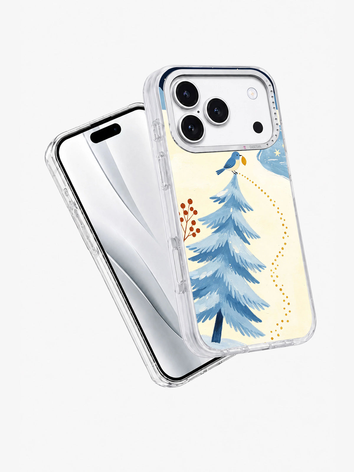 The Bluebird Seed Pine angle iPhone 17 Pro case