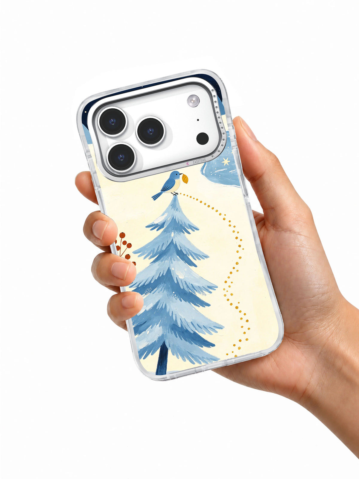 The Bluebird Seed Pine handheld iPhone 17 Pro case