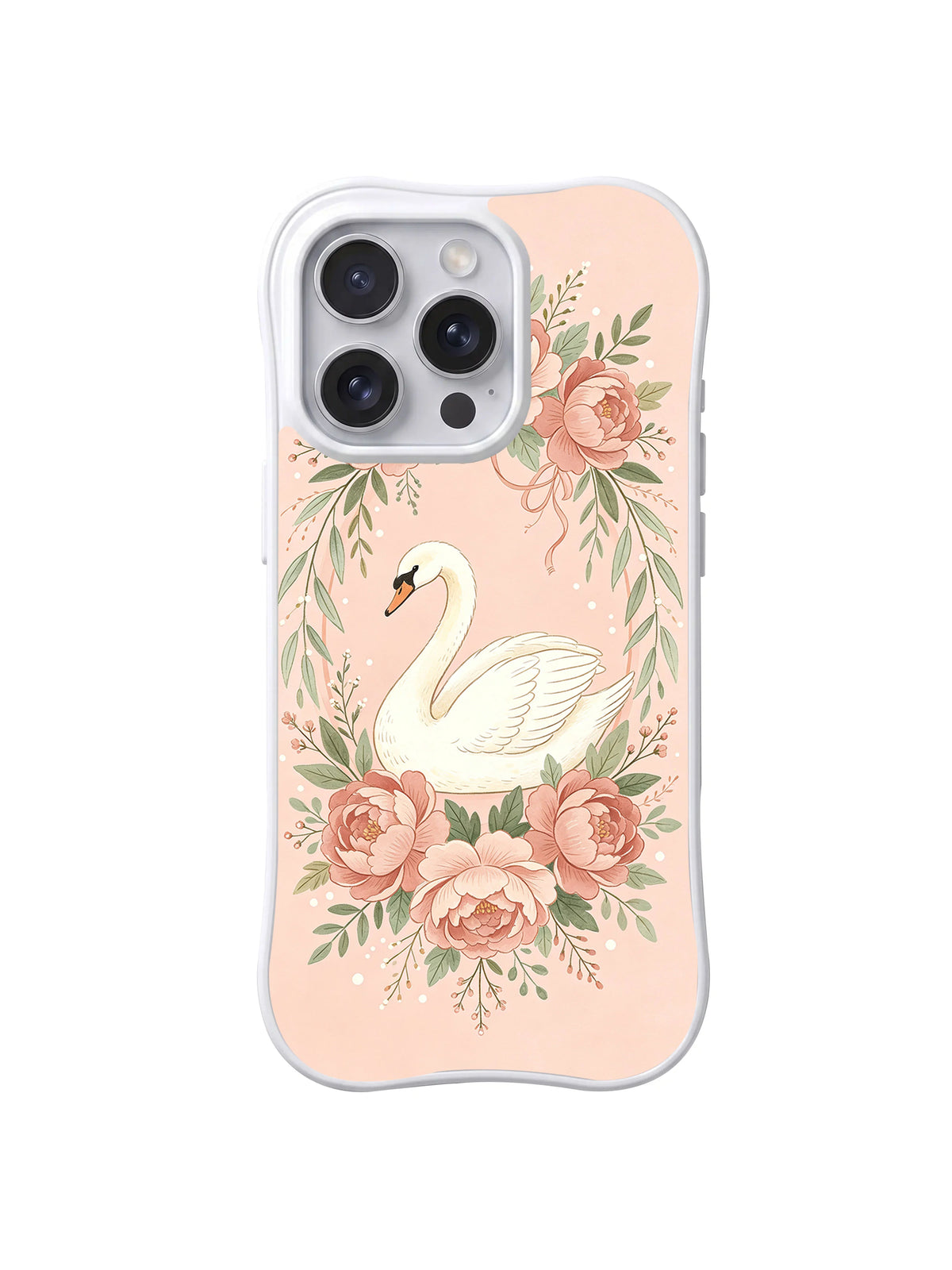 Blush swan blossom iPhone 15 Pro Max case by Elowen Fern