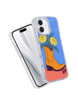 Bootful of Afternoon iPhone 17 Case angled front and back view