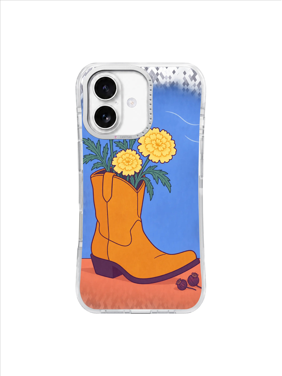 Sea-Teal Leaf Planter artwork on an iPhone 17 case by Mila Vardon