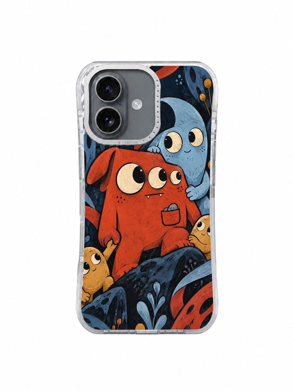 Front product view of borrowed courage artwork iPhone 17 case