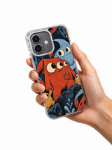 Hand holding borrowed courage character iPhone 17 case