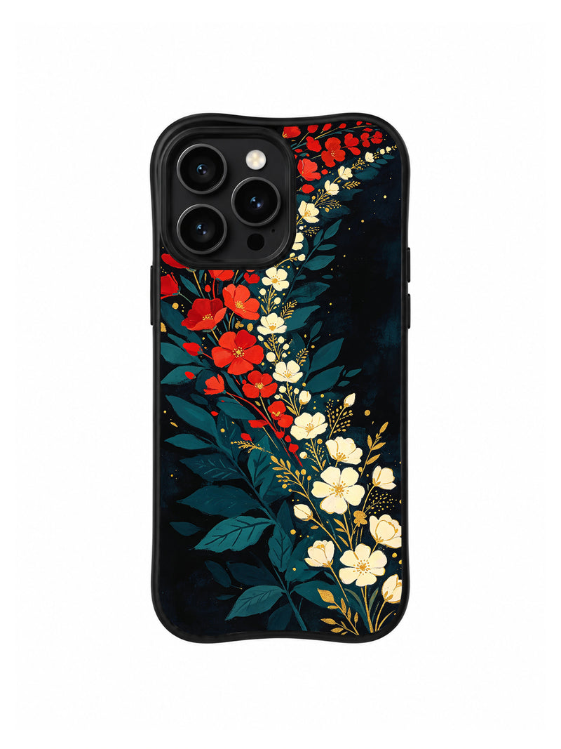 Botanical Night Parade iPhone 15 Pro Case – Black Floral Art