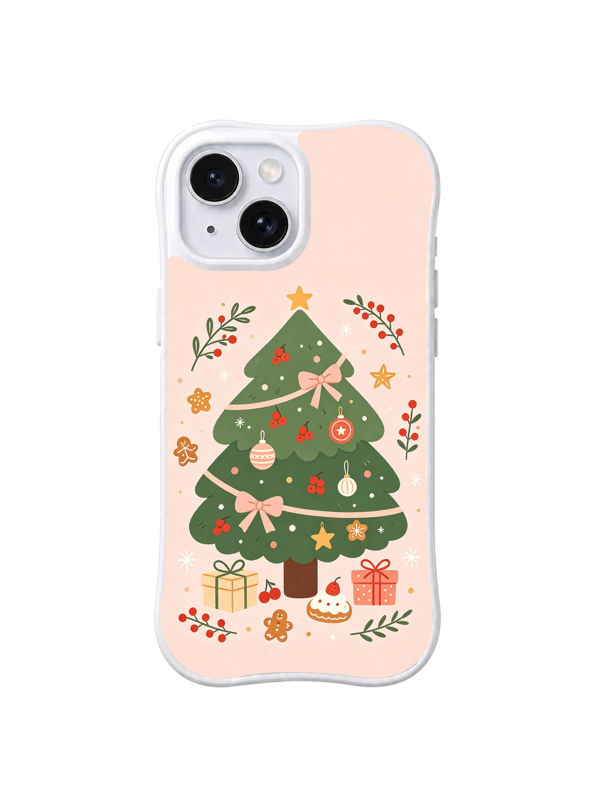 Berry Bow Christmas Tree pink iPhone 14 Plus case by Merry Vellum
