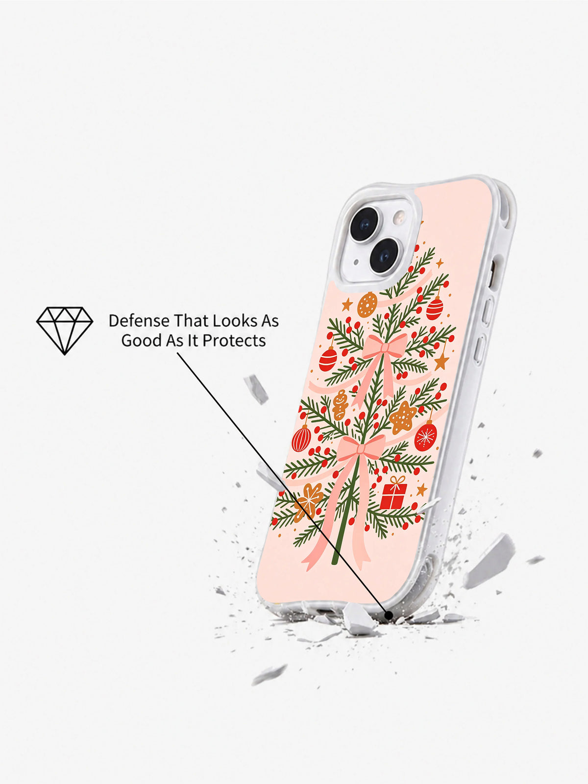 Bow and Berry Holiday berry evergreen iPhone case display