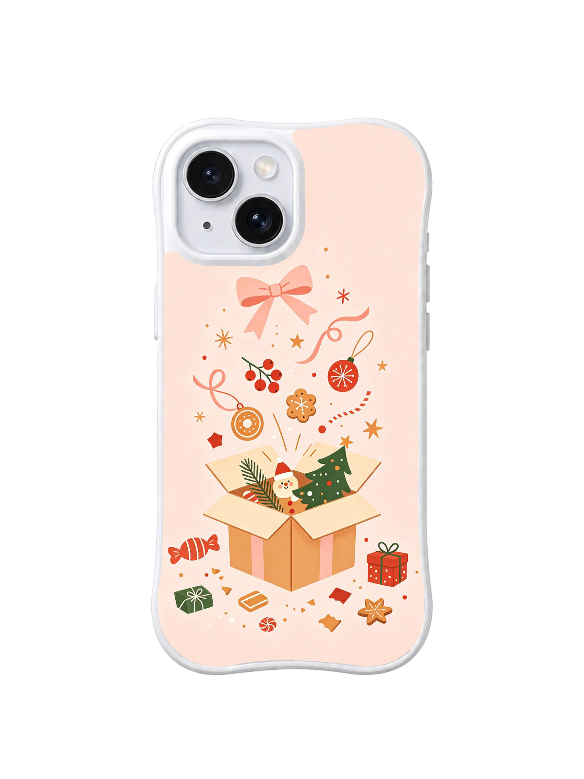 Holiday Surprise Gift Box folk art iPhone 14 Plus case by Merry Vellum