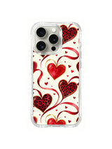 Ribbon Leopard Hearts artwork for iPhone 16 Pro case