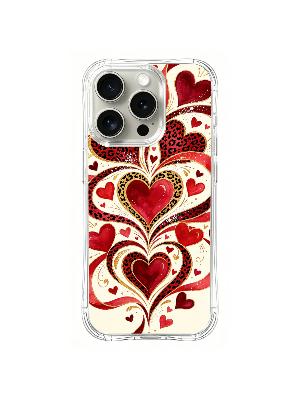 Golden Heart Flourish artwork for iPhone 16 Pro case