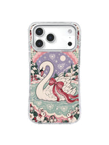 Moonlit Rabbit Shore swan artwork on an iPhone 17 Pro Max case