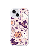Bow Witch Pumpkin Ghost Garden pattern on iPhone 14 Plus case