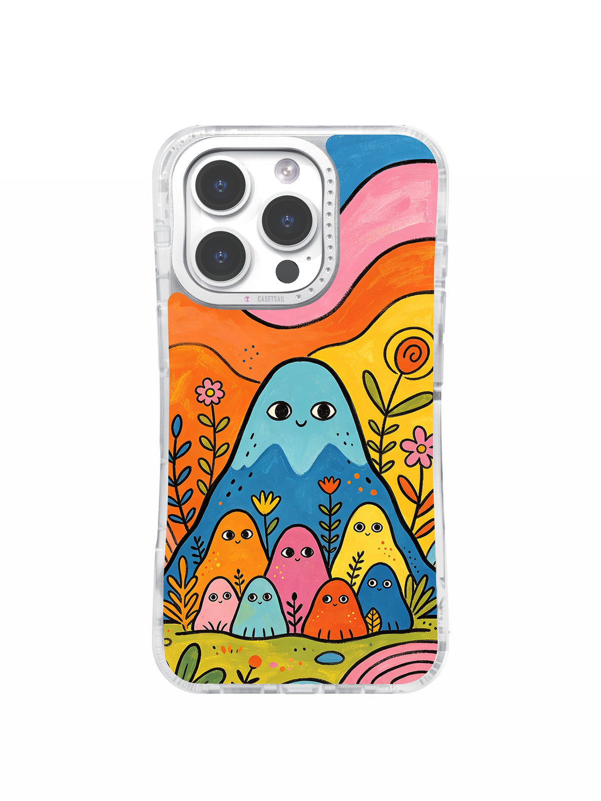 The Brave Little Mountain art iPhone 15 Pro Max case front view