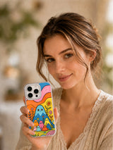 Mountain character iPhone case lifestyle portrait