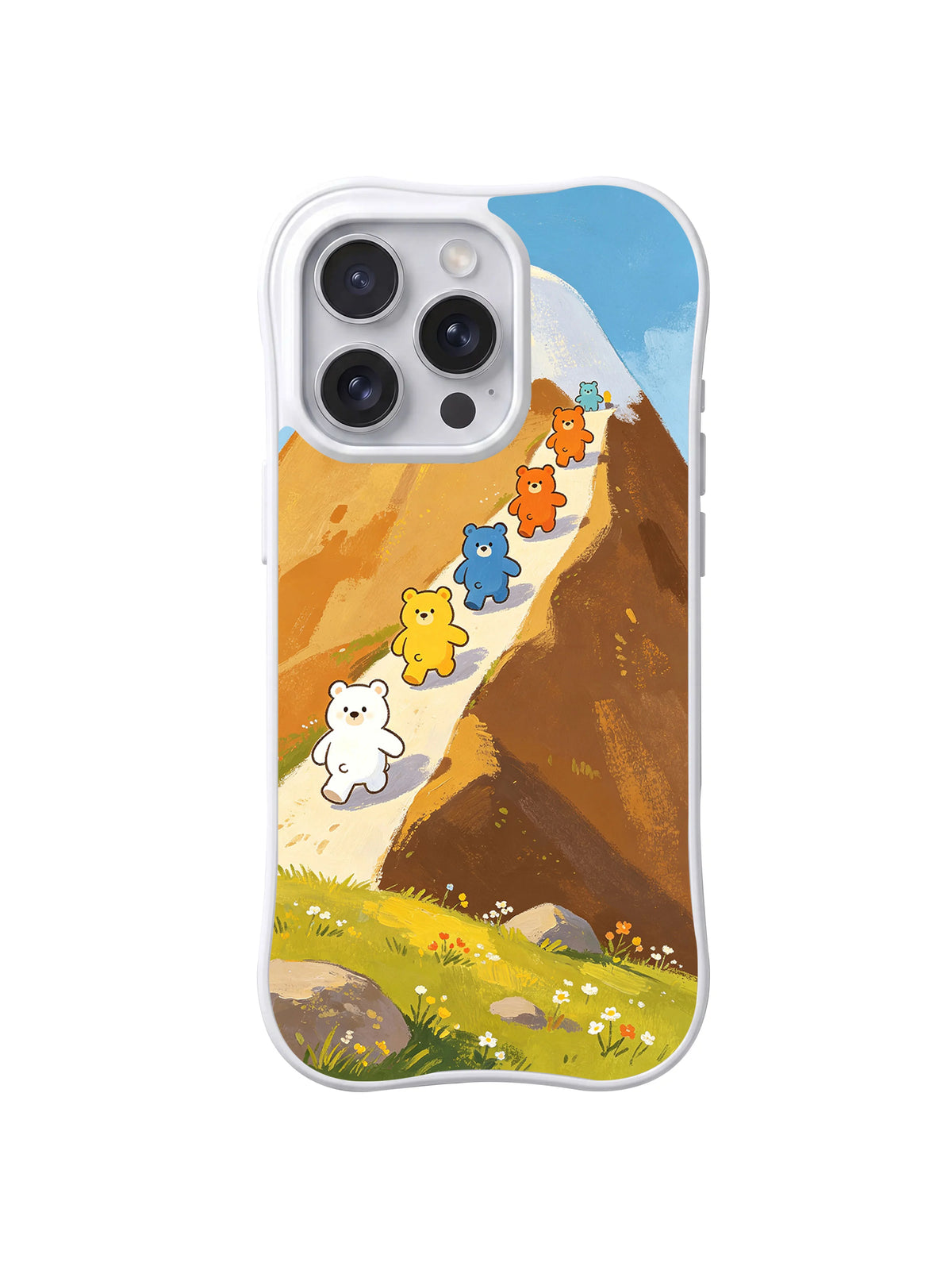 Brave Mountain Bears iPhone 14 Pro Max case climbing trail artwork