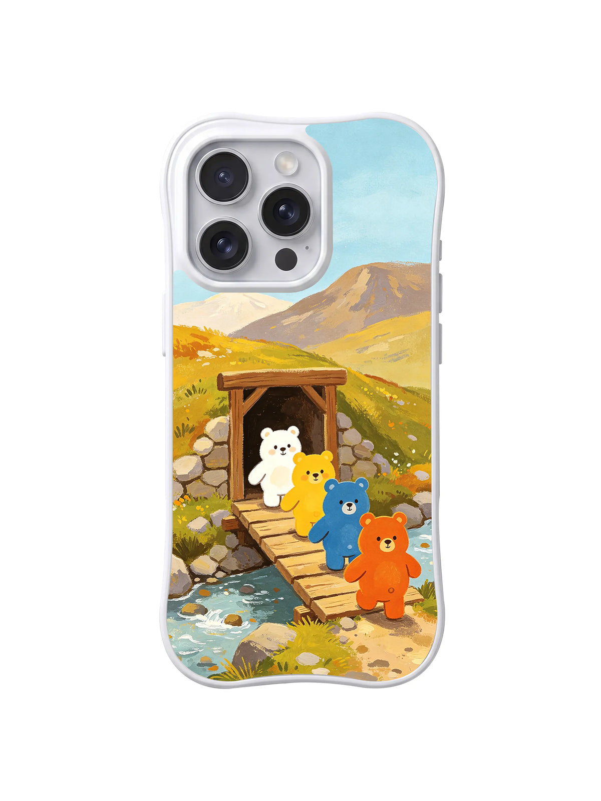 Mountain Stream Crossing bear hiking artwork