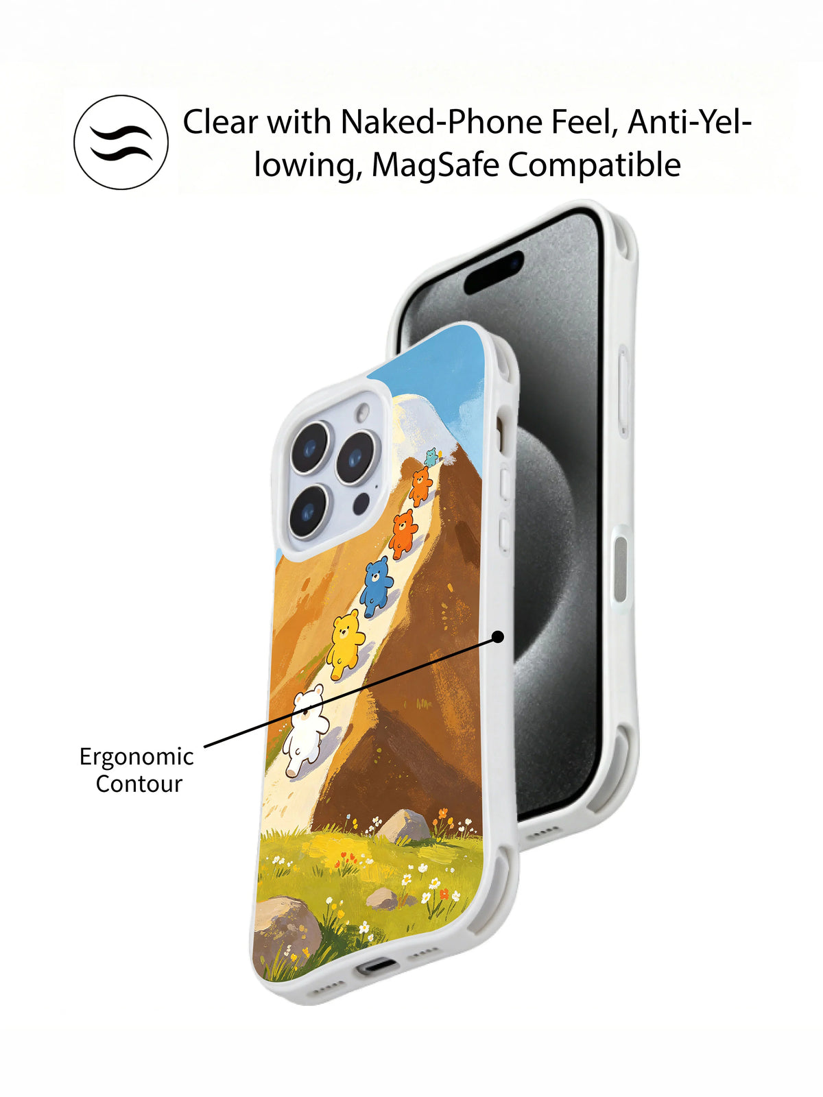 Brave Mountain Bears case with iPhone presentation