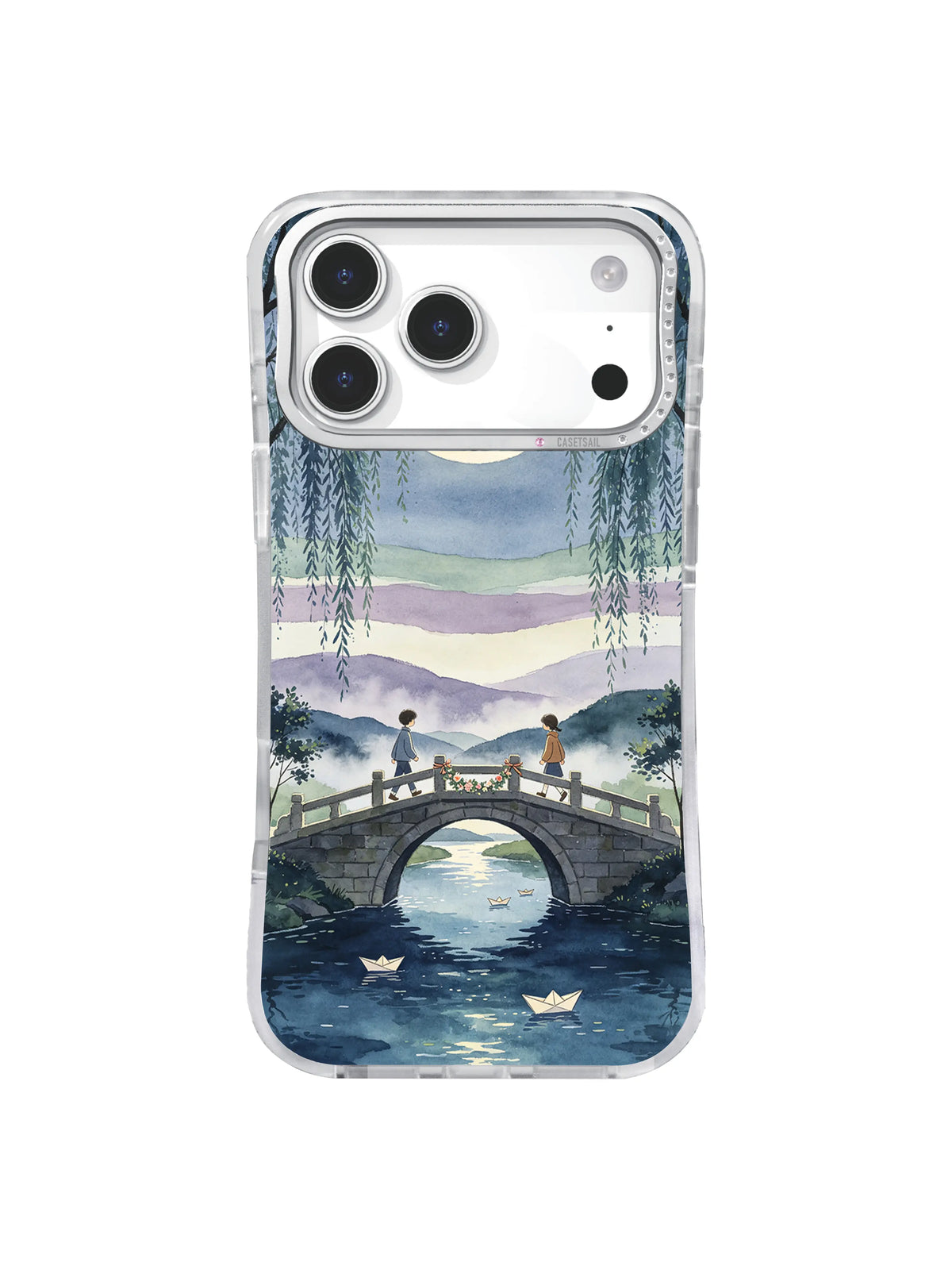 The Bridge Where Wishes Met moonlit meeting bridge iPhone case artwork