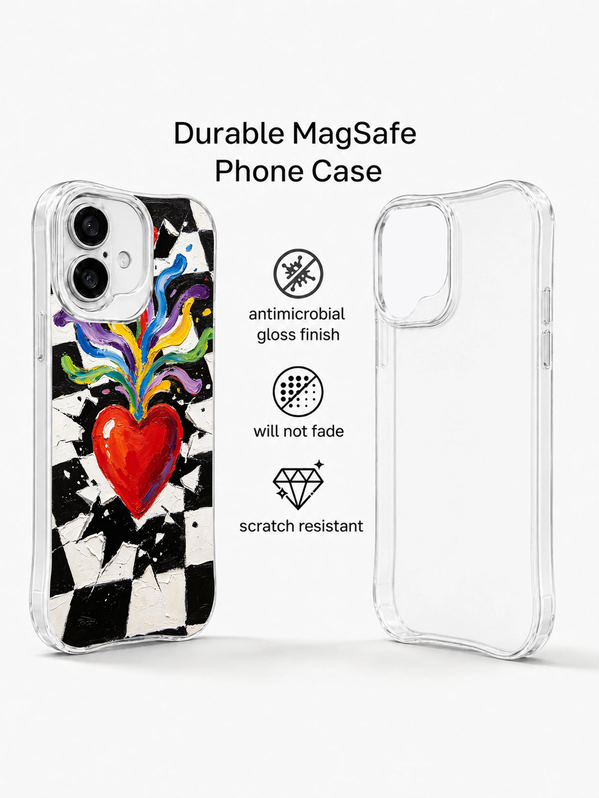 Broken Rules Bloom iPhone 16 Plus case clear MagSafe construction