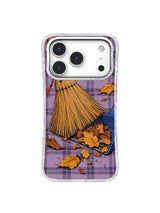 Autumn leaf pile and relaxed broom iPhone 17 Pro case pattern five
