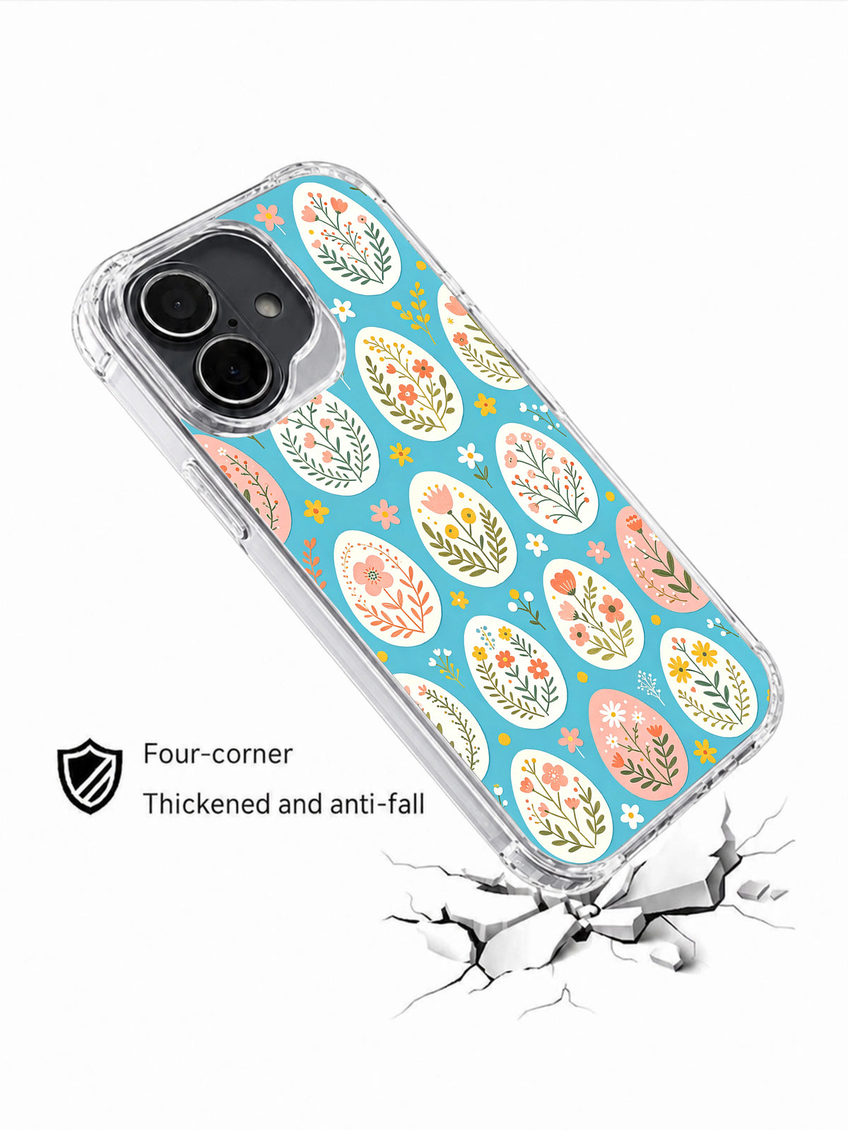 Bunny Garden Without Bunny: Angled illustrated case above a drawn cracked surface.