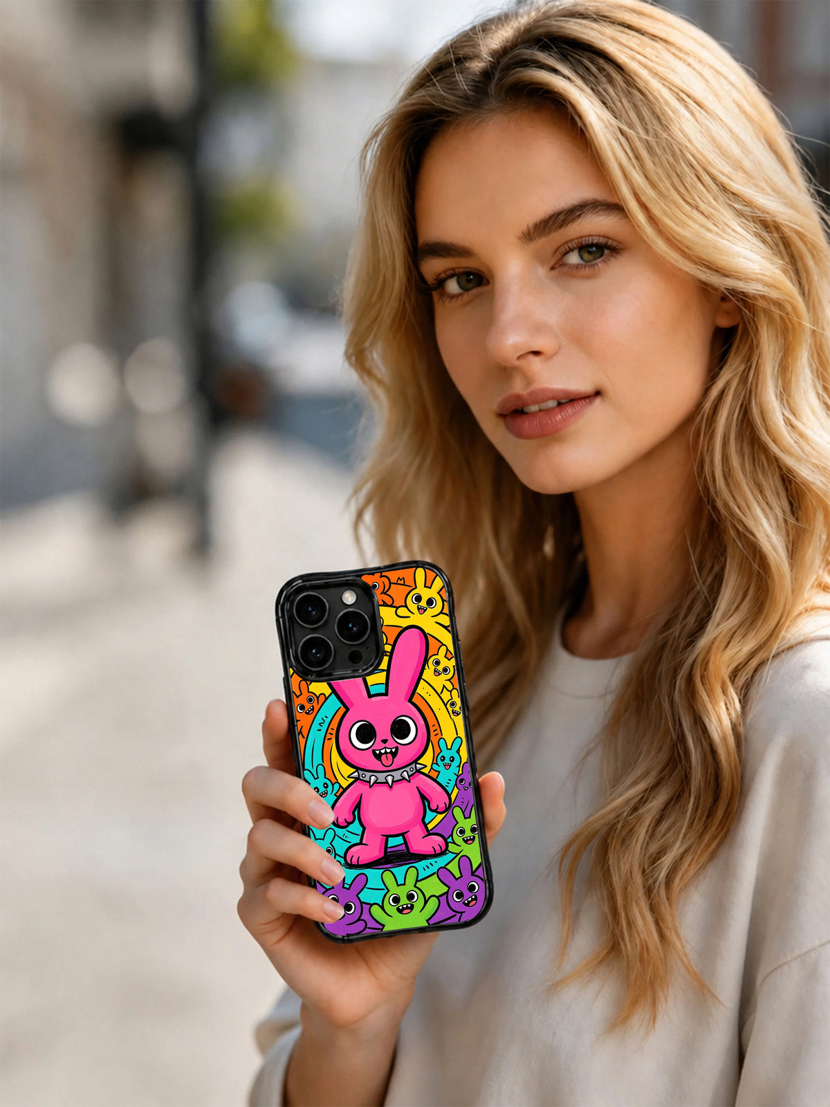 Product or handheld view of the Bunny Punk Playground case