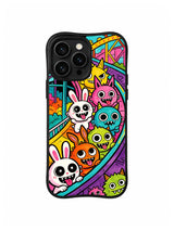 Roller Coaster Rebel Crew: Rabbit-eared creatures ride through a bright amusement-park scene.