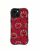 Product or handheld view of the Burgundy Skull Flower Garden case