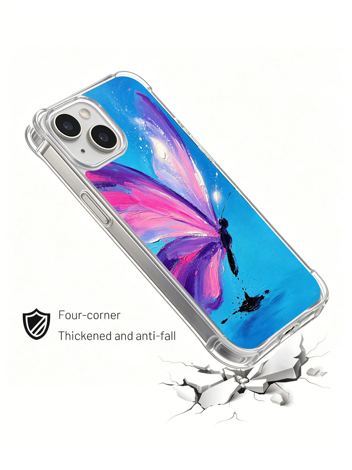 Butter Echo butterfly art phone case corner impact presentation