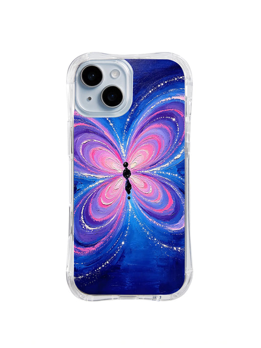 Cosmic Wing Resonance painted butterfly iPhone 15 Plus case by Zara Vexley