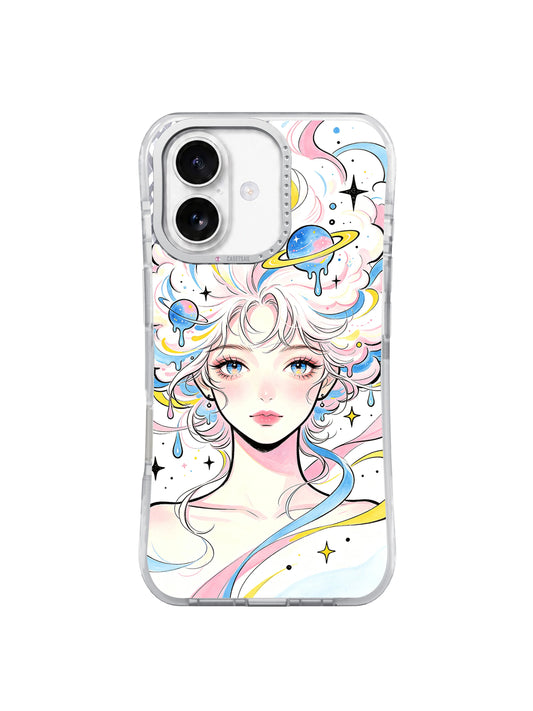 Buttercream Cosmos pastel celestial portrait iPhone 17 case front view