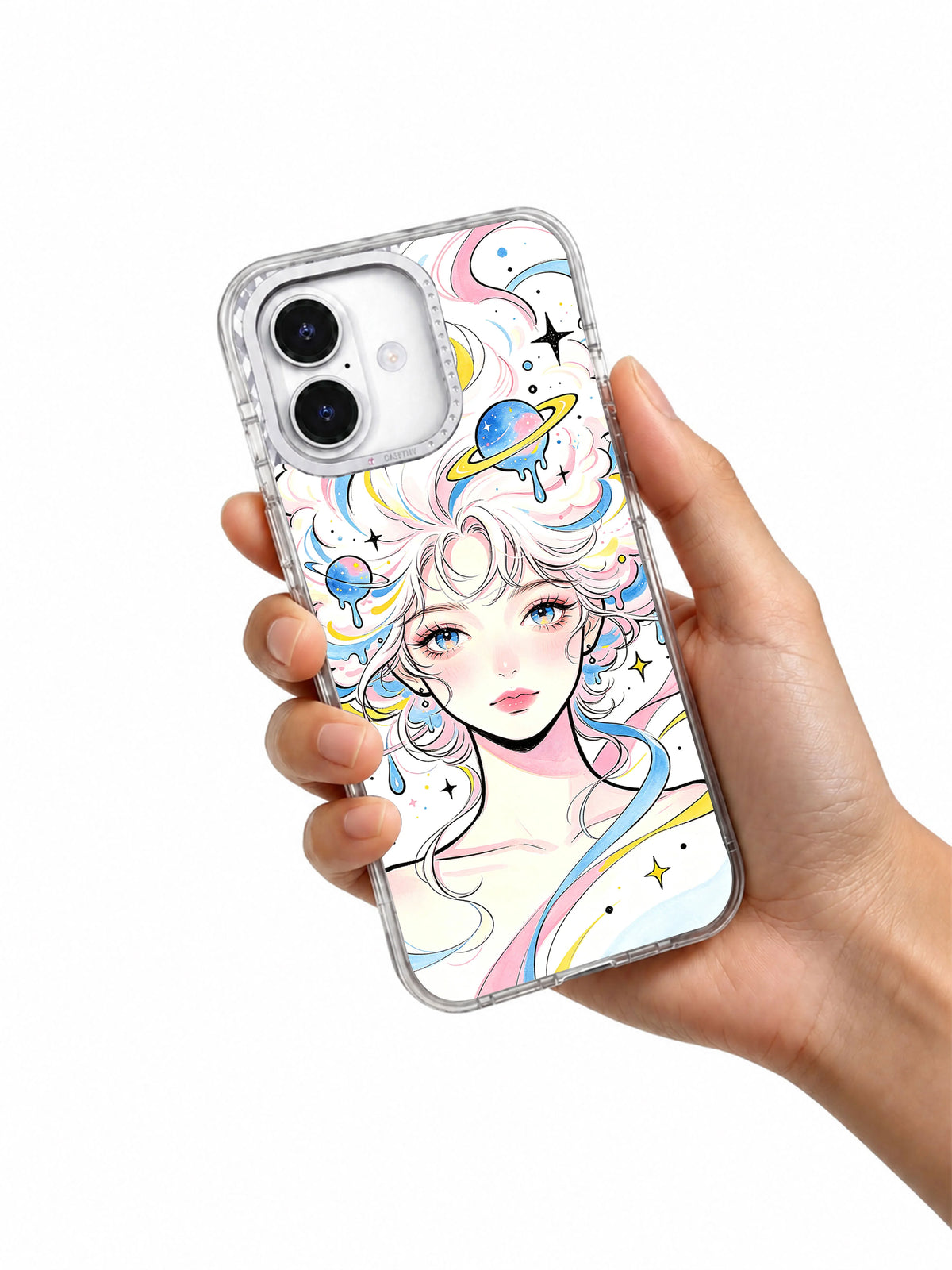 Buttercream Cosmos artist-designed phone case packaging view