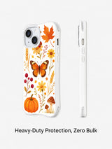 Butterfly Harvest Meadow: Illustrated rear phone and narrow side profile shown together.