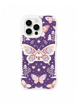 Butterfly House Flight folk art iPhone 13 Pro case with cottages, stars and snowflakes