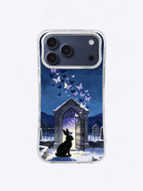 Silver Moon Butterfly Arch iPhone case